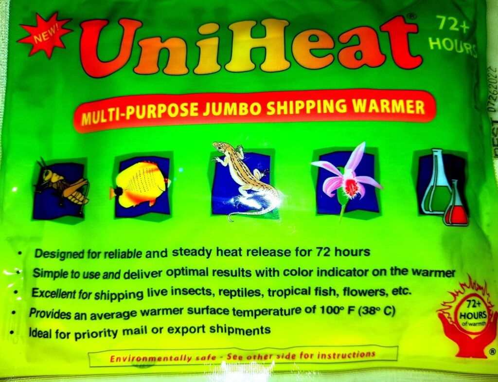 72-hour heat pack used to protect live plants during cold-weather shipping